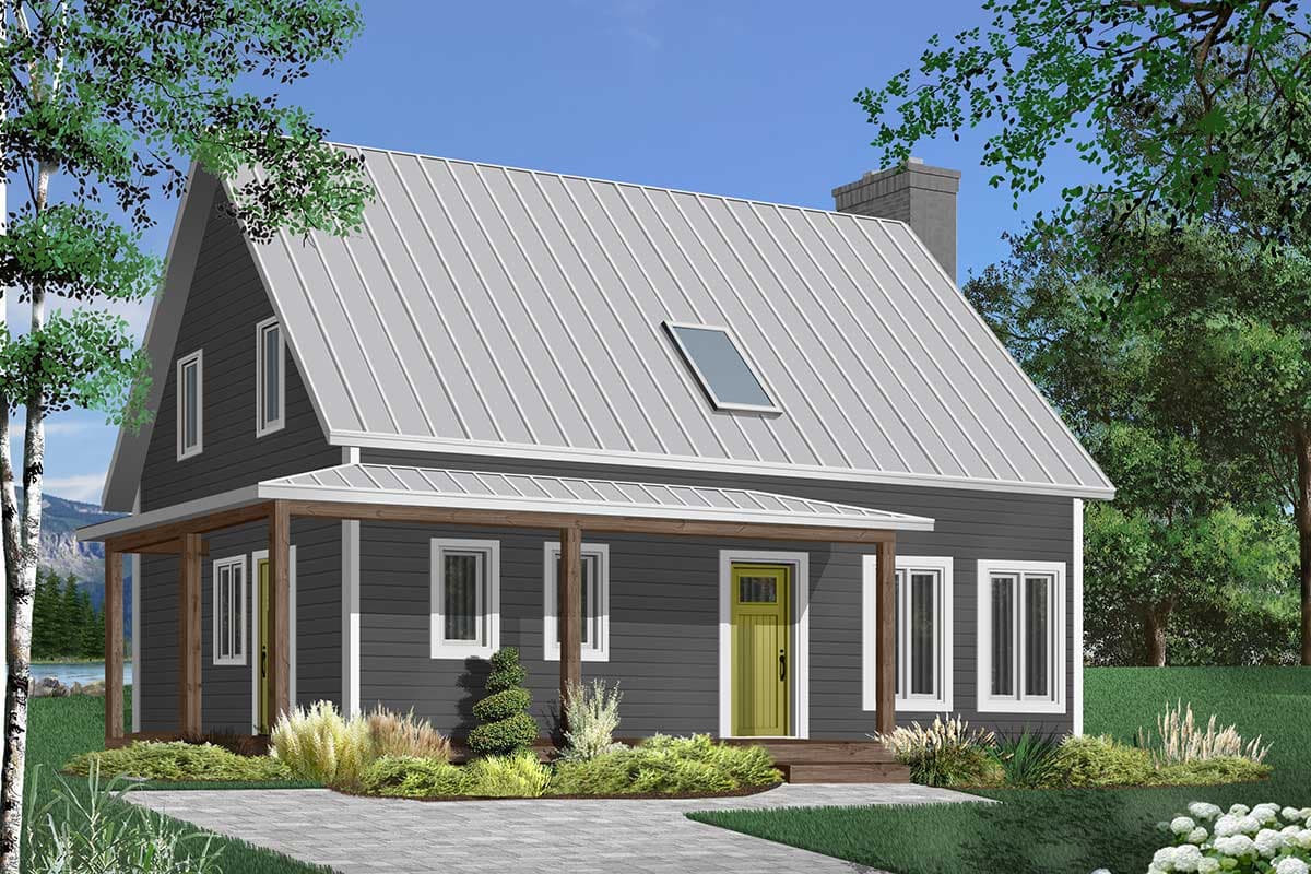 Plan 22474DR: 3-Bed Cottage House Plan with Open Floor Plan - 1772 Sq Ft - Image #4 - Cabin, Cottage, Northwest, Vacation