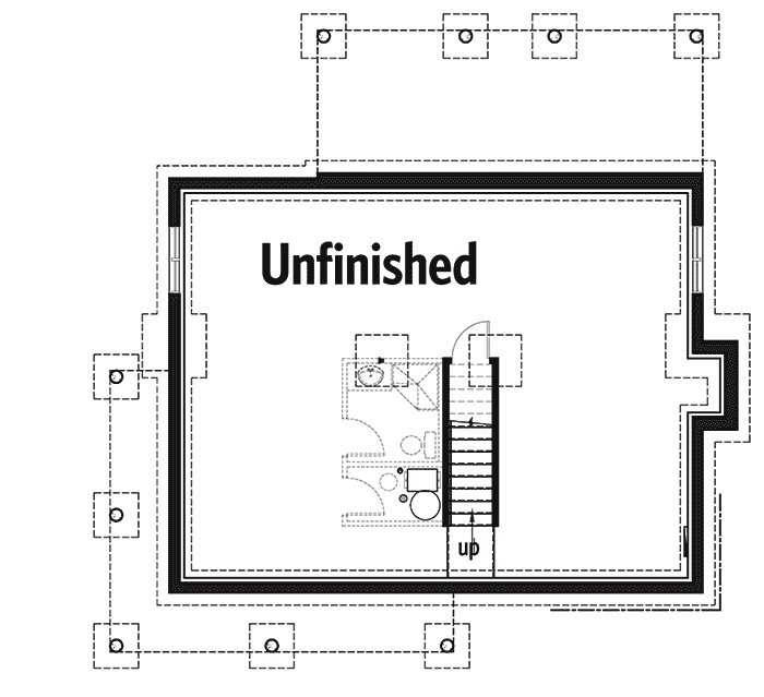Plan 22474DR: 3-Bed Cottage House Plan with Open Floor Plan - 1772 Sq Ft - Floor Plan - Basement - Cabin, Cottage, Northwest, Vacation