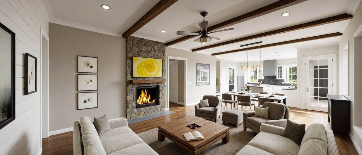 Plan 28912JJ: Modern Farmhouse with Angled Garage Plus Bonus Room Above - Image #7 - Country, Farmhouse, Modern Farmhouse, New American, Traditional