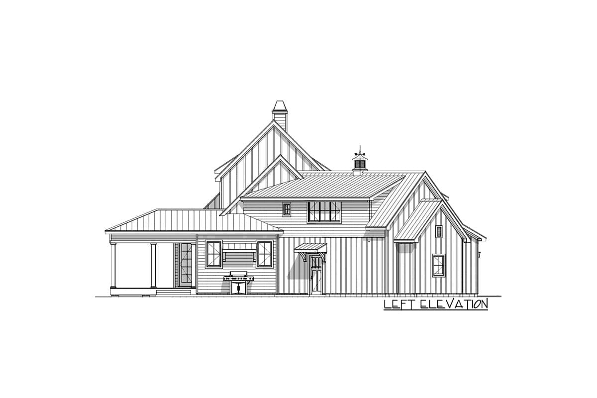 Plan 28912JJ: Modern Farmhouse with Angled Garage Plus Bonus Room Above - Image #9 - Country, Farmhouse, Modern Farmhouse, New American, Traditional
