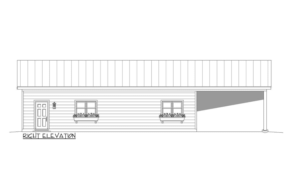 Plan 68495VR: 1-Car Garage with a Workshop - Image #5 - Country, Traditional