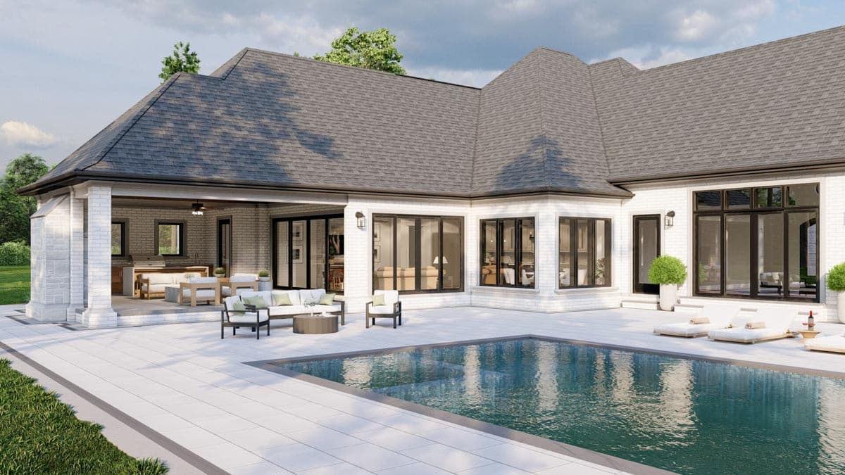Plan 70558MK: Grand One Level European House Plan - Image #51 - European, Traditional