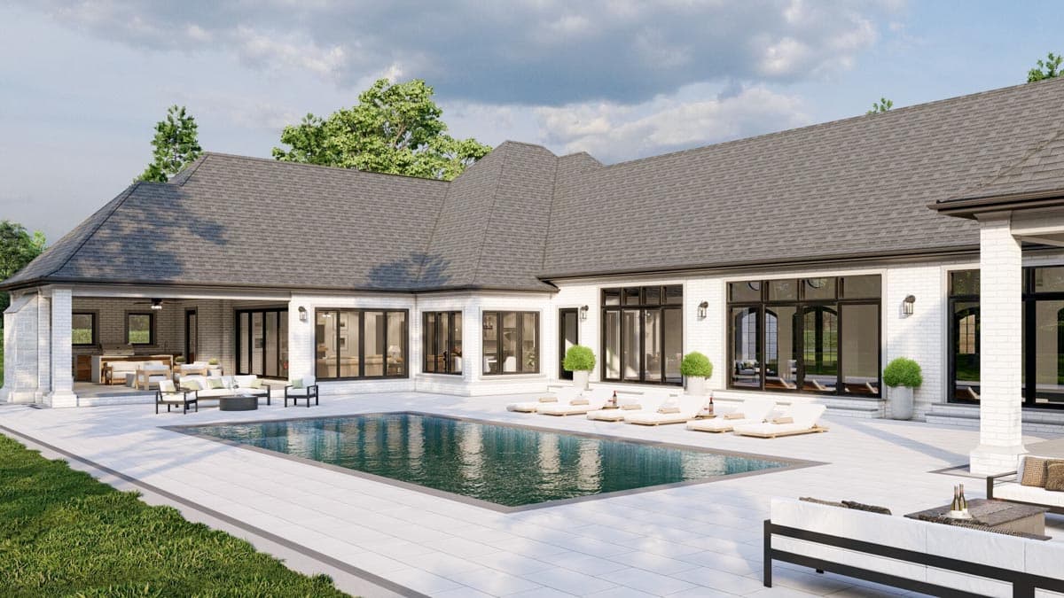 Plan 70558MK: Grand One Level European House Plan - Image #52 - European, Traditional