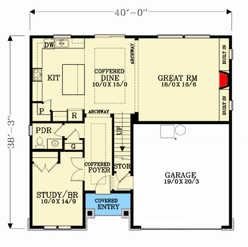 Plan 2886J: Three to Four Bedrooms Plus Bonus Space - 2399 Sq Ft - Floor Plan - Main Level - Craftsman, Northwest, Traditional