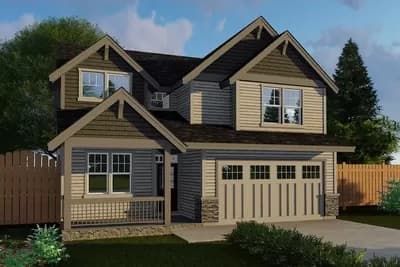 Two-Story Four-Bed Craftsman Home Plan with Flex Room