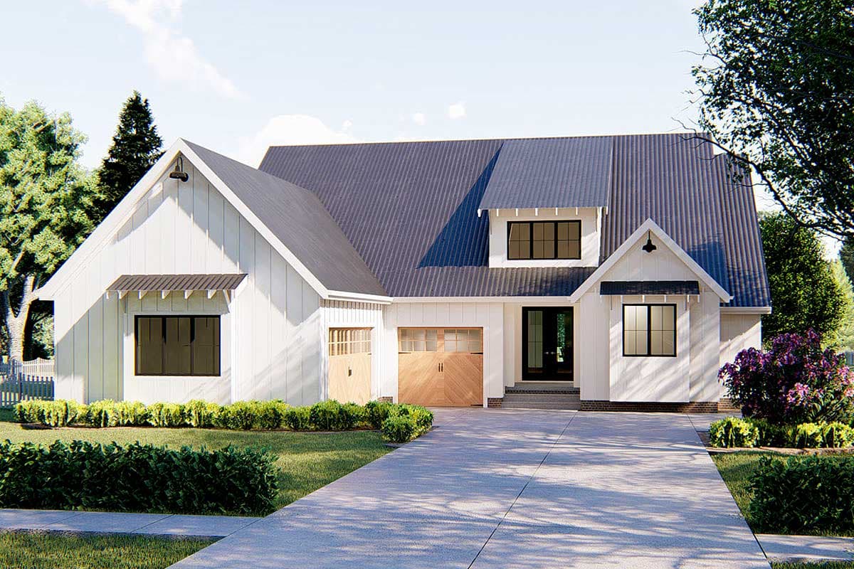 Plan 62687DJ: Two-bed Farmhouse with Open Concept Living  - Image #5 - Country, Farmhouse, Modern Farmhouse, Traditional