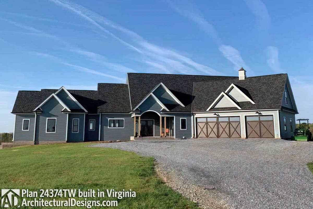 Plan 24374TW: Country Craftsman with Vaulted Interior and French Door Foyer - Image #6 - Country, Craftsman, New American