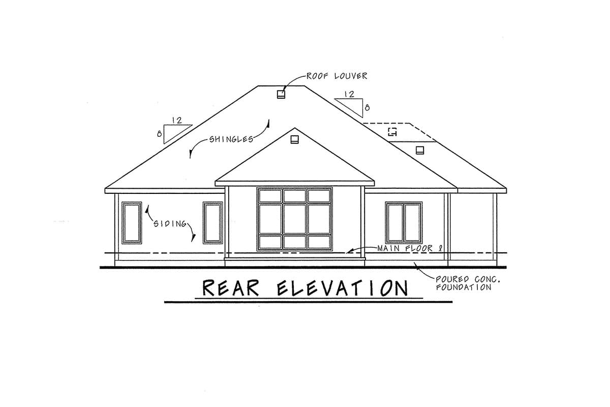 Plan 42500DB: 2 Bed House Plan with Sunroom - Image #4 - Traditional
