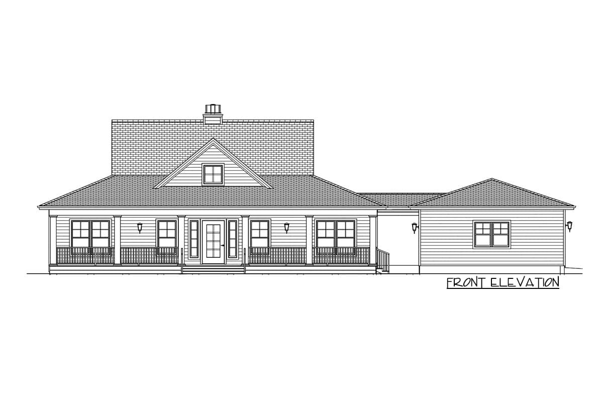 Plan 28914JJ: Splendid Country Farmhouse Home Plan - 1667 Sq Ft - Image #8 - Country, Farmhouse, New American, Ranch, Southern