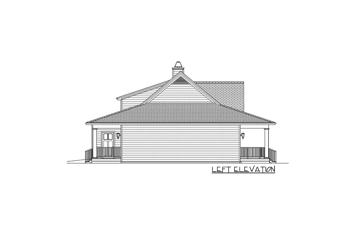 Plan 28914JJ: Splendid Country Farmhouse Home Plan - 1667 Sq Ft - Image #9 - Country, Farmhouse, New American, Ranch, Southern
