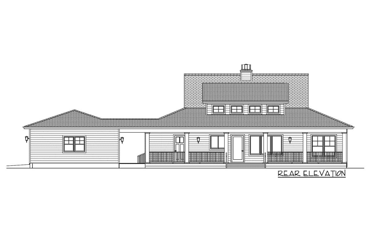 Plan 28914JJ: Splendid Country Farmhouse Home Plan - 1667 Sq Ft - Image #10 - Country, Farmhouse, New American, Ranch, Southern