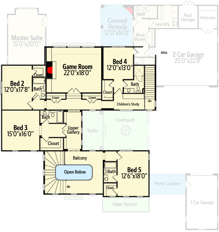 Plan 93095EL: Impressive and Exclusive European House Plan - Floor Plan - 2nd Floor - European, French Country