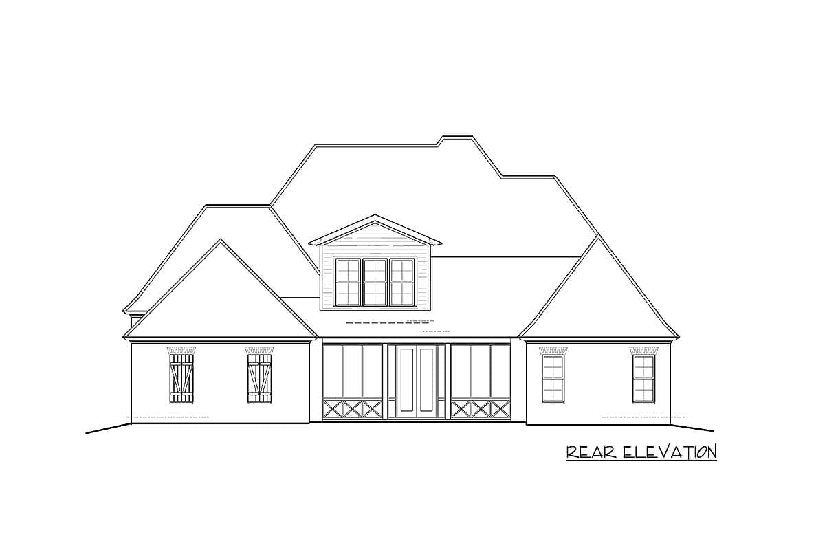Plan 510004WDY: Southern House Plan with Fireplaced Patio In Back - 3579 Sq Ft - Image #10 - European, French Country, Southern