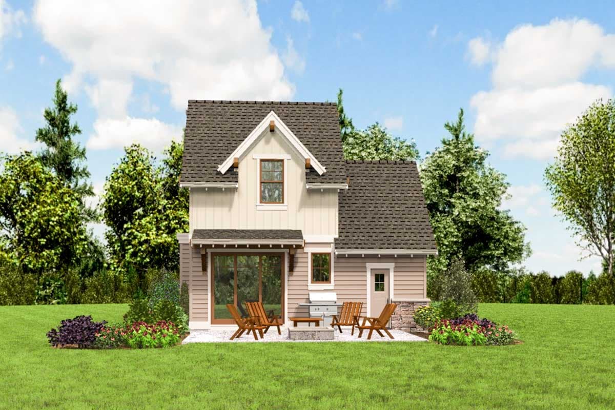 Plan 69654AM: Tiny 800 Square Foot Craftsman House Plan - Image #8 - Bungalow, Cottage, Craftsman, New American, Northwest