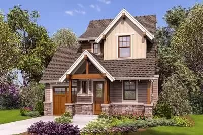 Tiny 800 Square Foot Craftsman House Plan