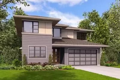 Modern House Plan with Vaulted Master Bedroom