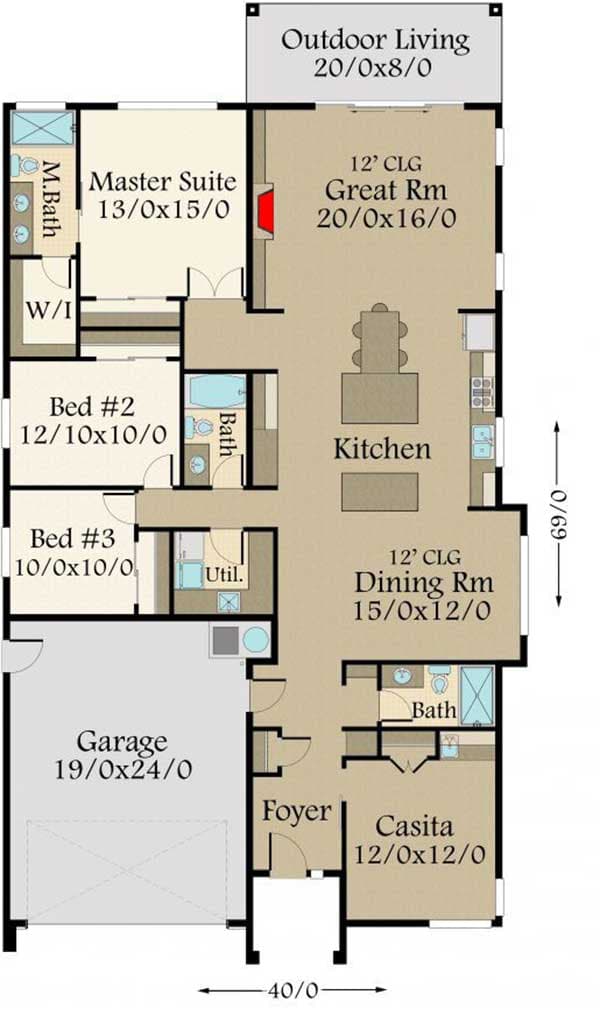Plan 85199MS: Modern House Plan with Open Floor Plan - 2152 Sq Ft - Floor Plan - Main Level - Mid Century Modern, Modern, Northwest