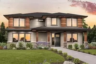 4-Bed Modern Prairie-Style House Plan with Flex Room