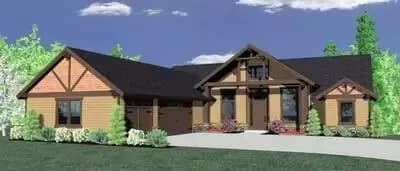 Lodge Style Mountain House Plan