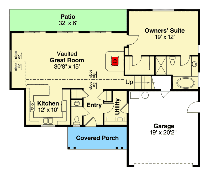 Plan 72892DA: Simple Country Elegance - Floor Plan - Main Level - Country, Ranch, Traditional