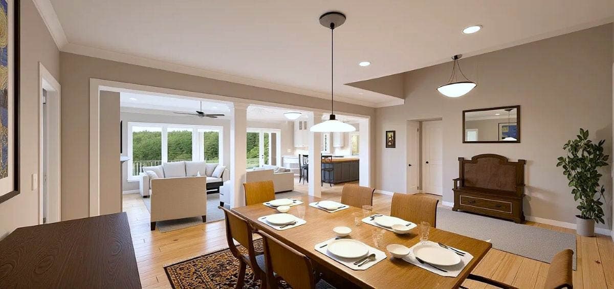 Plan 28915JJ: Flexible Country Farmhouse House Plan with Sweeping Porches Front and Back - 2059 Sq Ft - Image #5 - Country, Farmhouse, Modern Farmhouse, Ranch, Southern, Traditional