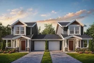 Two-Story Duplex House Plan with Symmetrical Units - 1045 Sq Ft Per Unit