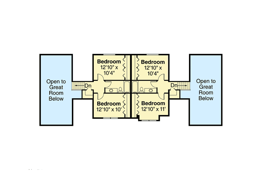 Plan 72898DA: Northwest Duplex House Plan - Floor Plan - 2nd Floor - Northwest
