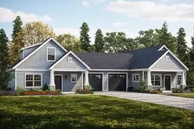 Cottage Duplex House Plan with Two Unique Units