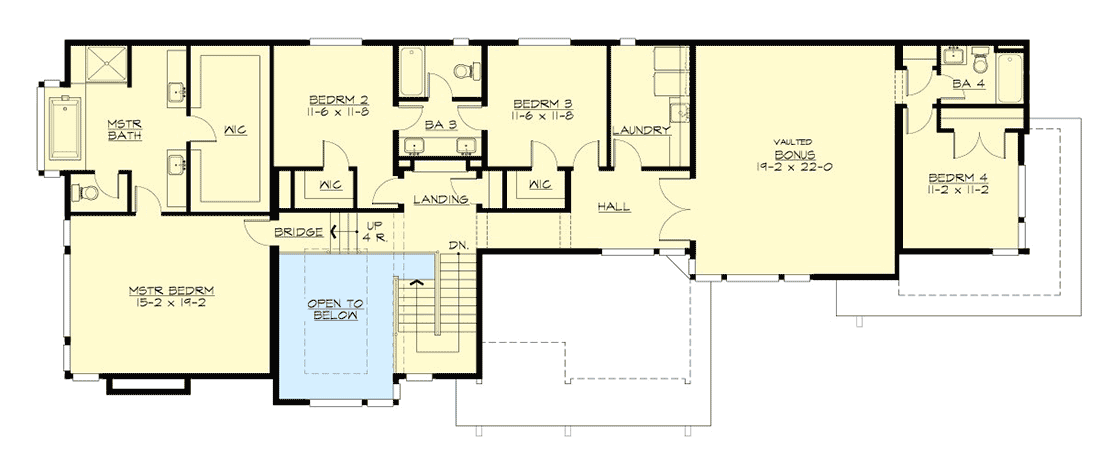 Plan 23695JD: Angular Modern Home Plan With Vaulted Bonus Room - Floor Plan - 2nd Floor - Contemporary, Modern, Northwest