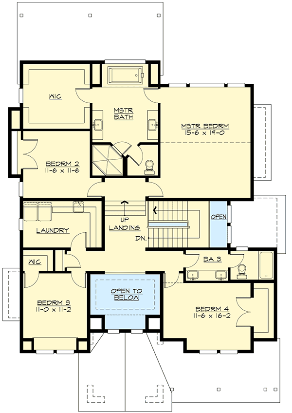 Plan 23696JD: Northwest House Plan for a Sloping Lot - Floor Plan - 2nd Floor - Craftsman, New American, Northwest