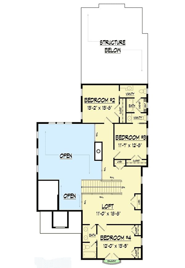 Plan 360003DK: Eye-Catching Craftsman House Plan - Floor Plan - 2nd Floor - Craftsman, Northwest