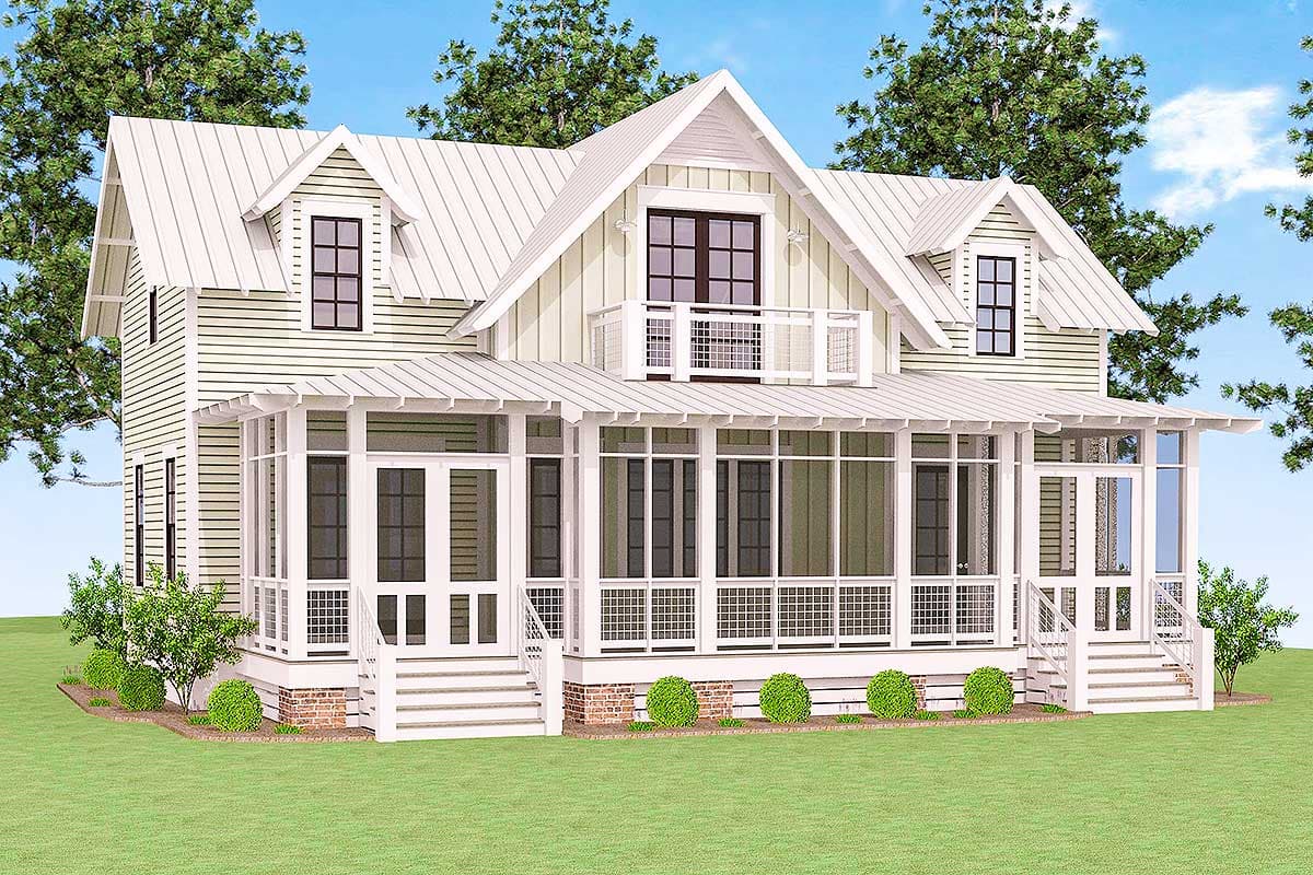 Plan 130002LLS: Delightful 1700 Square Foot Lake House Plan  - Image #20 - Coastal Contemporary, Cottage, Country, Farmhouse, New American, Rustic, Southern