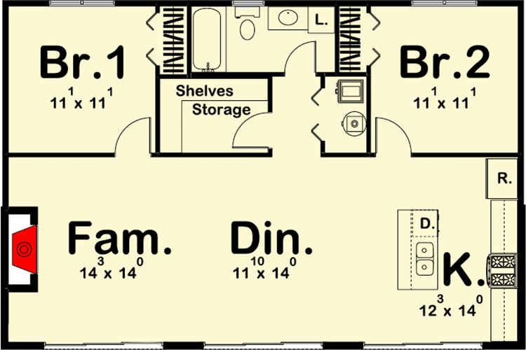 Plan 62689DJ: Contemporary Getaway House Plan - Floor Plan - Main Level - Coastal, Contemporary, Modern, Vacation