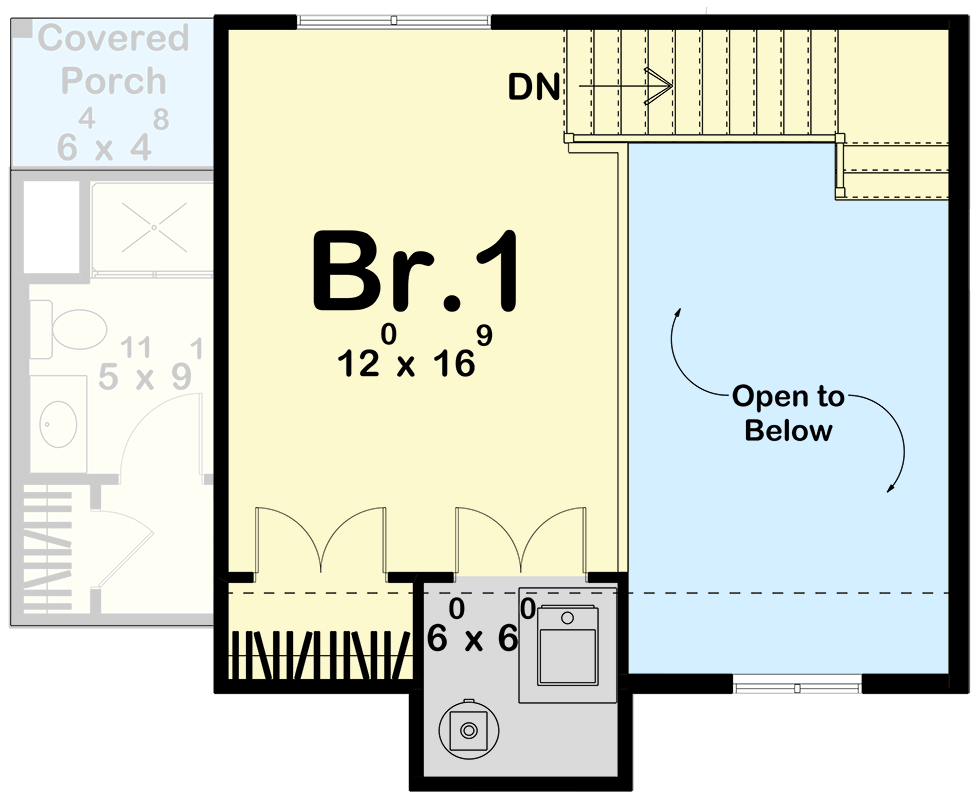 Plan 62693DJ: Cabin Getaway With Vaulted Living Room - Floor Plan - 2nd Floor - Cottage, Vacation