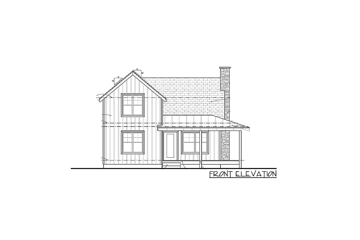 Plan 62690DJ: Modern Farmhouse Cabin with Upstairs Loft - Image #7 - Cottage, Country, Farmhouse, Modern Farmhouse, Traditional, Vacation