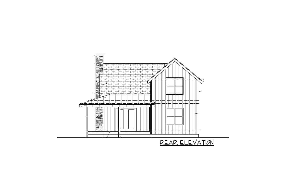 Plan 62690DJ: Modern Farmhouse Cabin with Upstairs Loft - Image #9 - Cottage, Country, Farmhouse, Modern Farmhouse, Traditional, Vacation