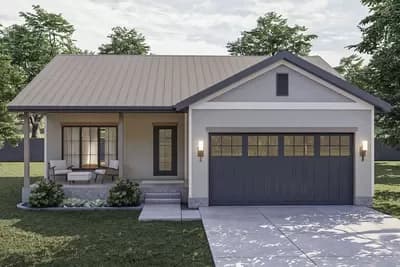 Tiny Vacation Cottage With Standing Seam Metal Roof