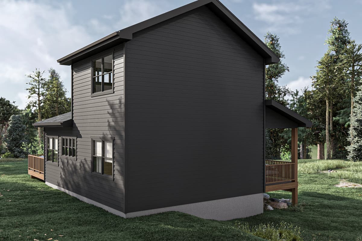 Plan 62691DJ: 2-Bed Getaway Mountain Retreat with Wrap Around Deck - 968 Sq Ft - Image #11 - Cabin, Coastal, Cottage, Mountain, Rustic, Vacation