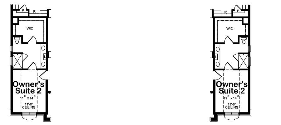 Plan 42510DB: Upscale Duplex with Flex Room - 1742 Square Foot Units with 2 or 3 Bedrooms - Floor Plan - Optional Owner Suite - Traditional