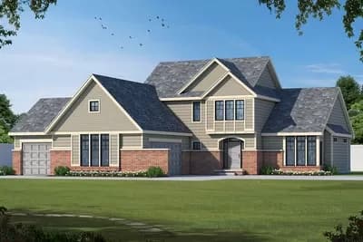 Traditional House Plan with Two Flex Spaces