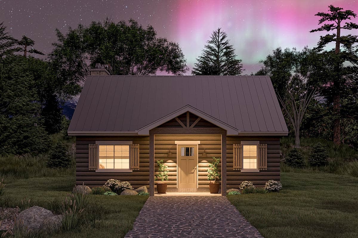 Plan 62700DJ: 1-Bed Cozy Cabin Under 1000 Sq Ft - Image #6 - Cabin, Cottage, Mountain, Vacation