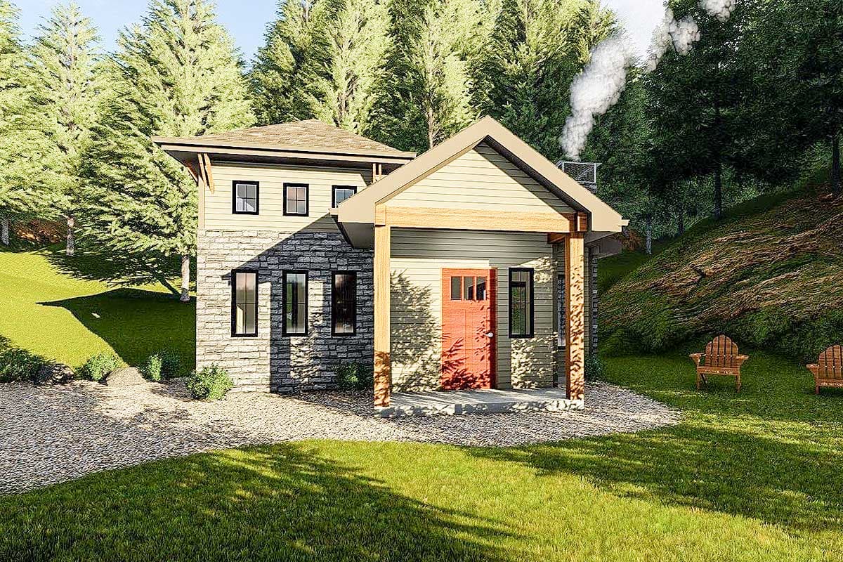 Plan 62705DJ: Tiny House or Vacation Getaway - Image #9 - Cabin, Cottage, Craftsman, Mountain, Rustic, Vacation