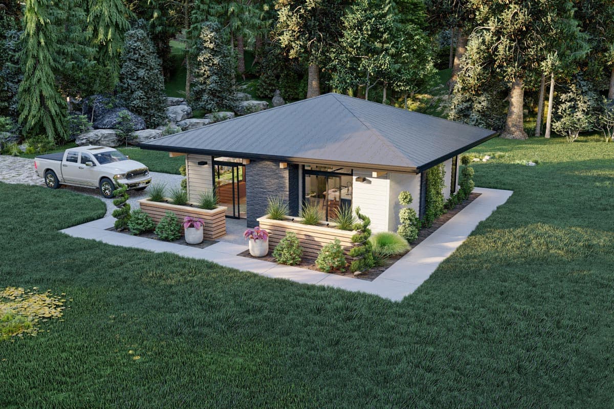 Plan 62706DJ: Tiny Prairie Style House Plan - Image #4 - Mountain, Prairie, Vacation