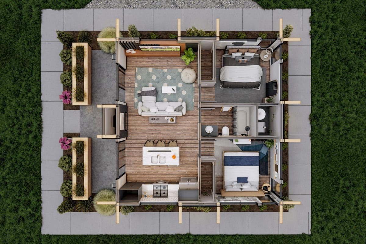 Plan 62706DJ: Tiny Prairie Style House Plan - Image #12 - Mountain, Prairie, Vacation