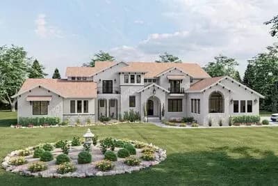 House Plan With European Styling and 2-Story Great Room