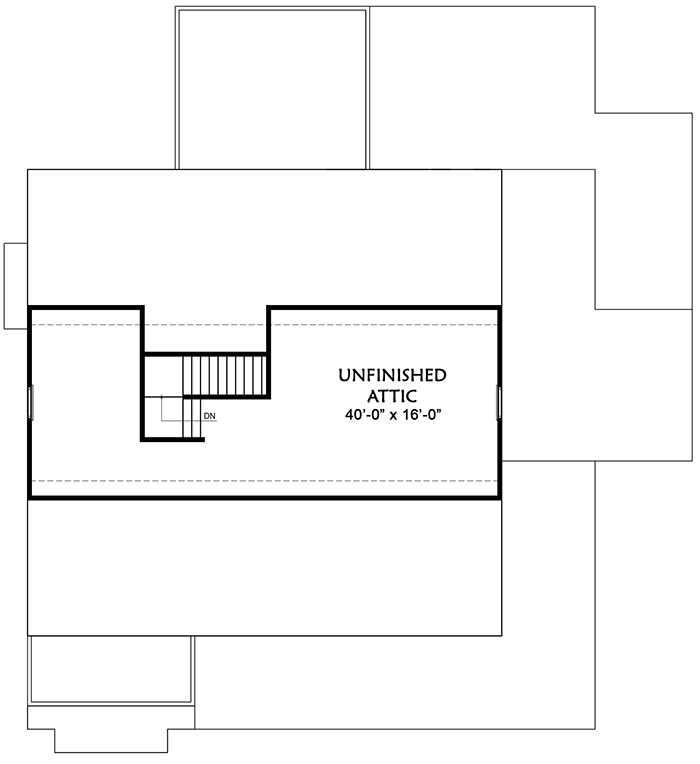 Plan 500020VV: Modern Farmhouse Plan with Matching Detached Garage - Floor Plan - Attic - Country, Farmhouse, Modern Farmhouse, New American, Traditional