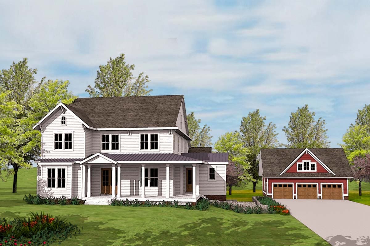 Plan 500020VV: Modern Farmhouse Plan with Matching Detached Garage - Image #13 - Country, Farmhouse, Modern Farmhouse, New American, Traditional