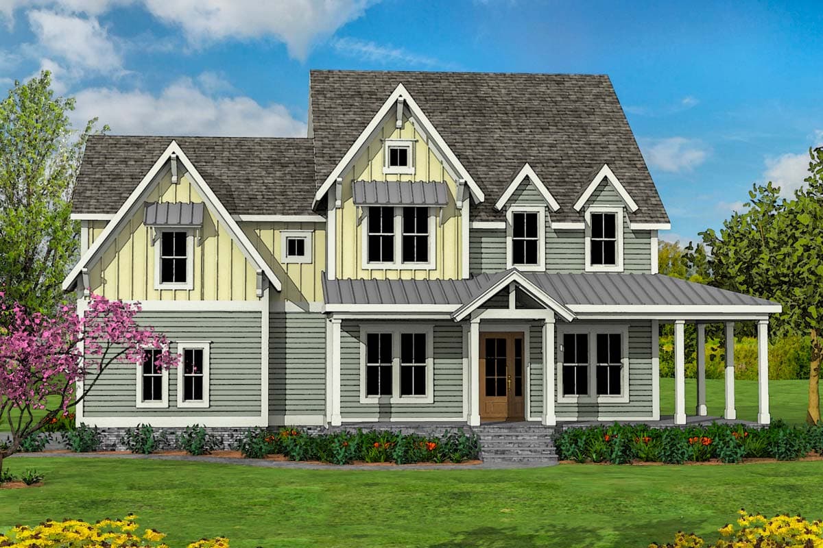Plan 500021VV: Modern Farmhouse with L-Shaped Front Porch - 3887 Sq Ft - Image #8 - Country, Farmhouse, Modern Farmhouse, New American, Southern, Traditional