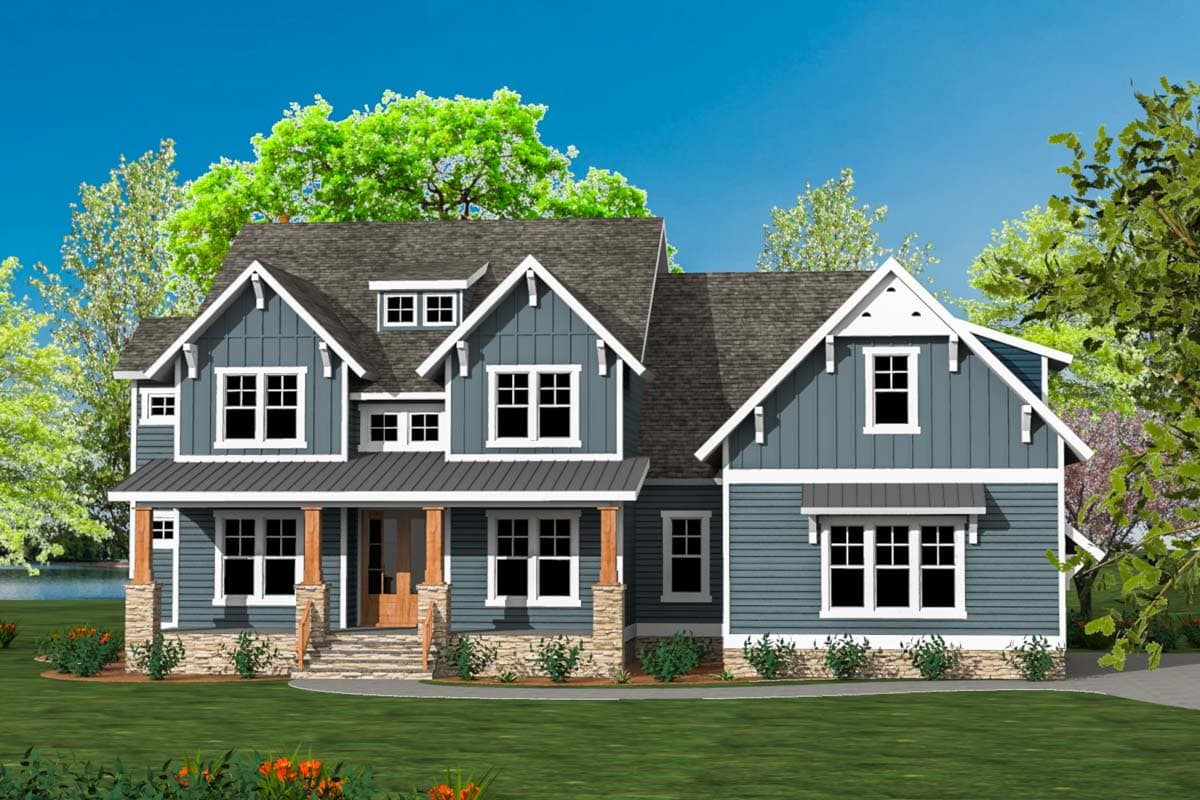 Plan 500023VV: Exclusive Craftsman House Plan with Bonus Over Garage - Image #12 - Craftsman, New American, Northwest, Traditional
