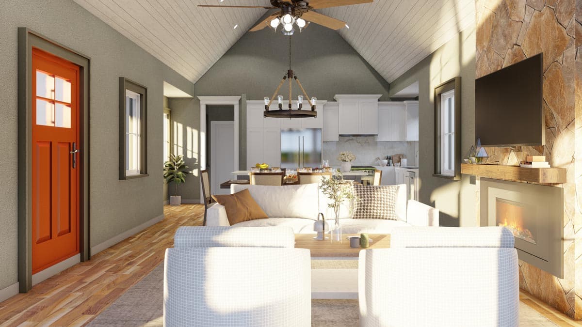 Plan 70561MK: Rugged Country House Plan with Vaulted Great Room - 1008 Sq Ft - Image #12 - Country, Mountain, Rustic, Vacation